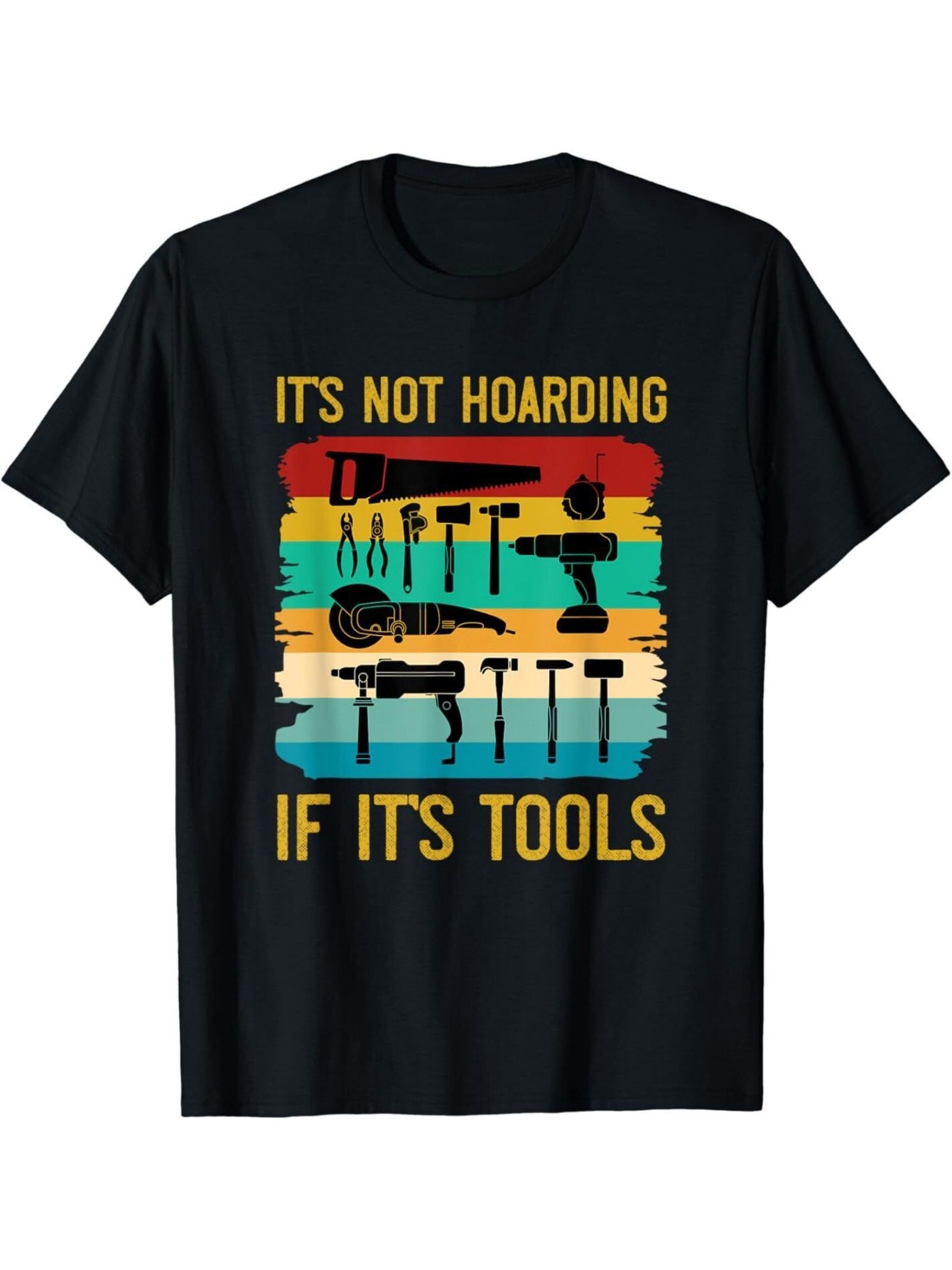 Collectible Vintage Tools - Divertente T-shirt Nera da Uomo con