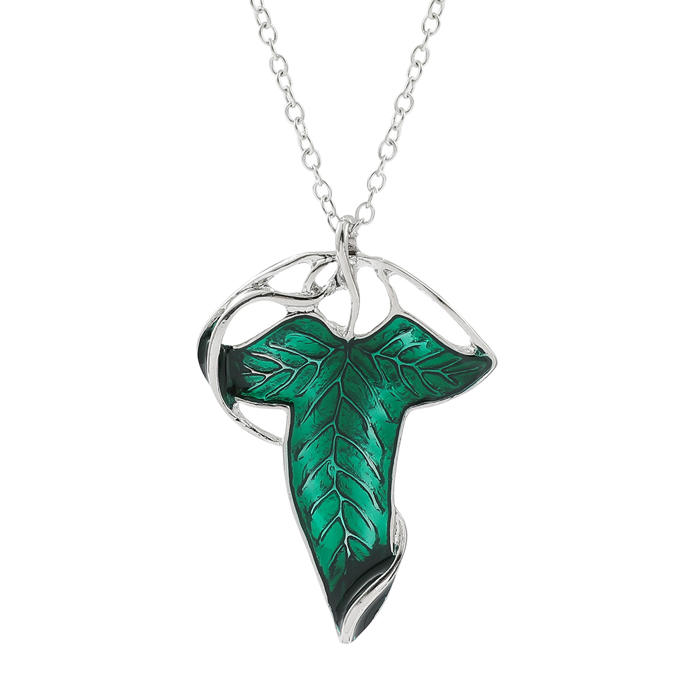 Vintage Item - Collana con Ciondolo Foglia Verde Vintage,