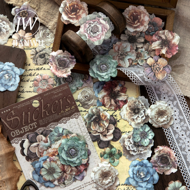 Vintage Items Collection - JIANWU Serie Colleziona Piccoli Oggetti, Adesivi